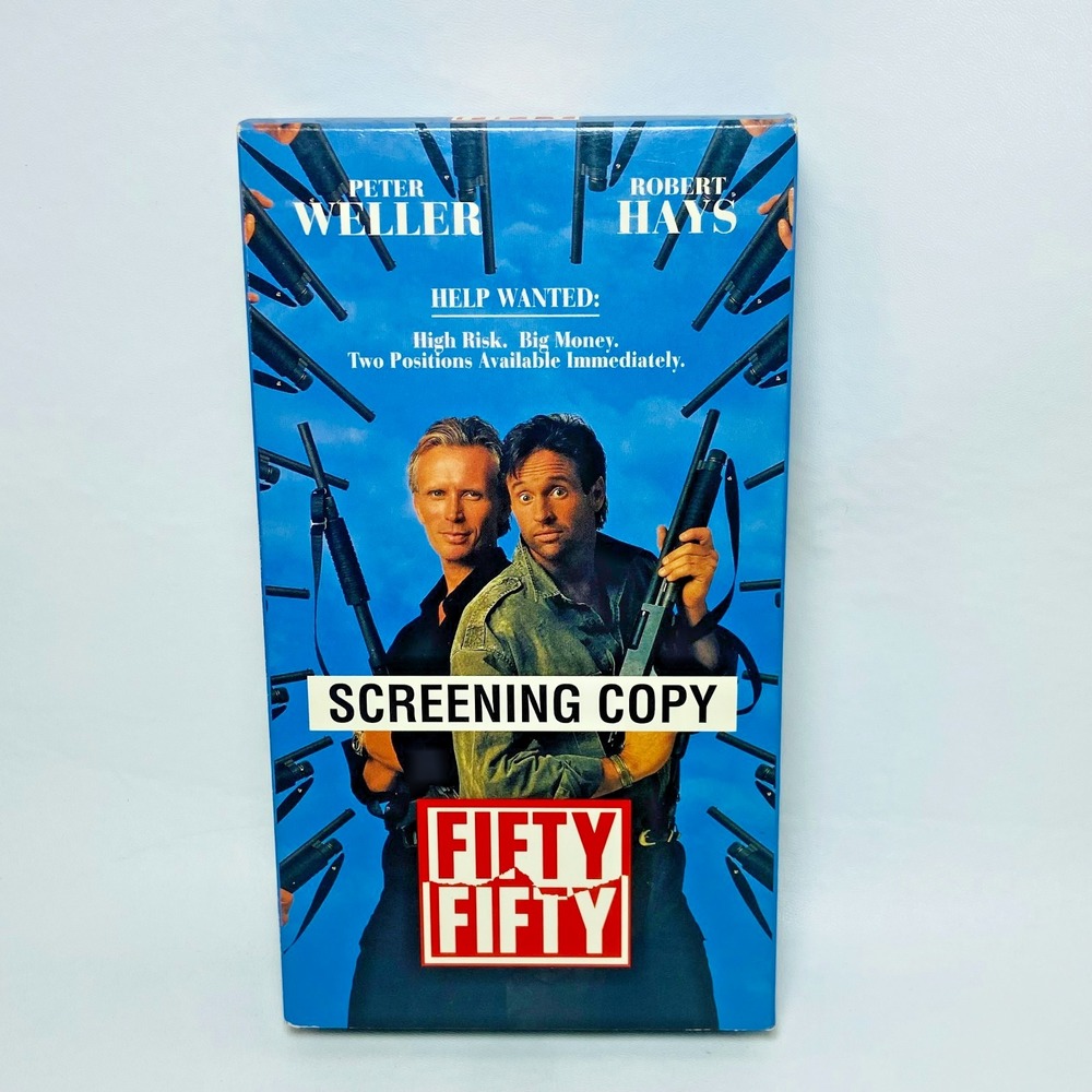 FIFTY/FIFTY VHS COMEDY Action Adventure Screening‎ Copy Peter Weller HTF 90s